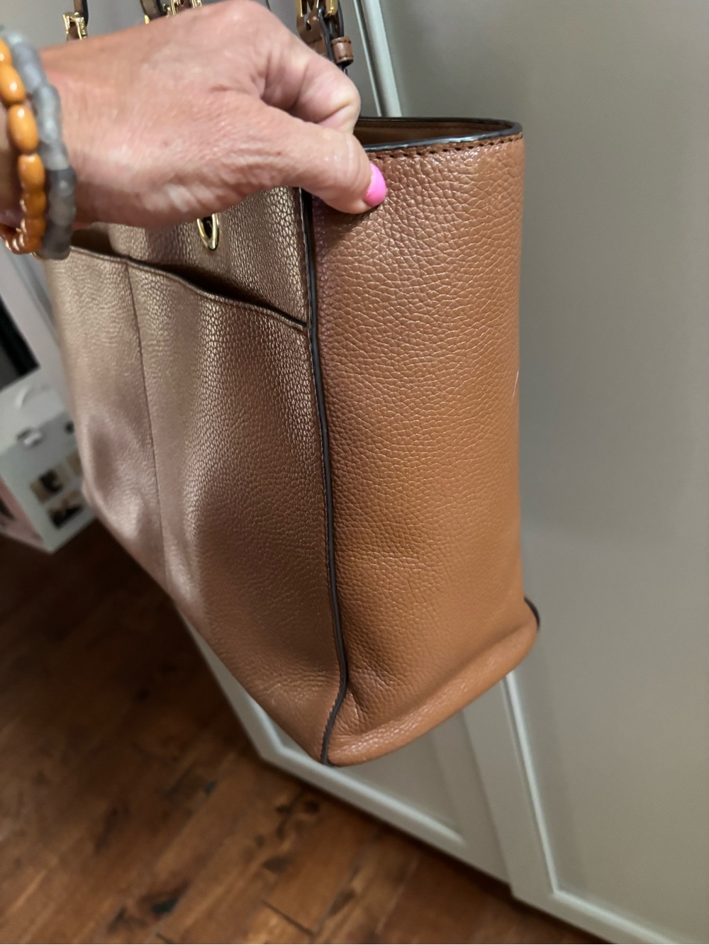 MICHAEL KORS Brown Pebbled Leather Tote Bag - Picture 3 of 14